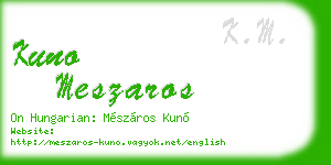 kuno meszaros business card